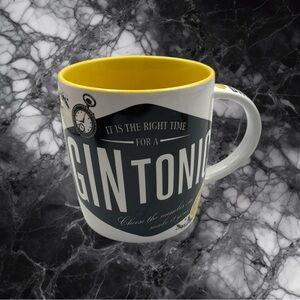 Gin Tonic Yellow and White Mug Nostalgic Art